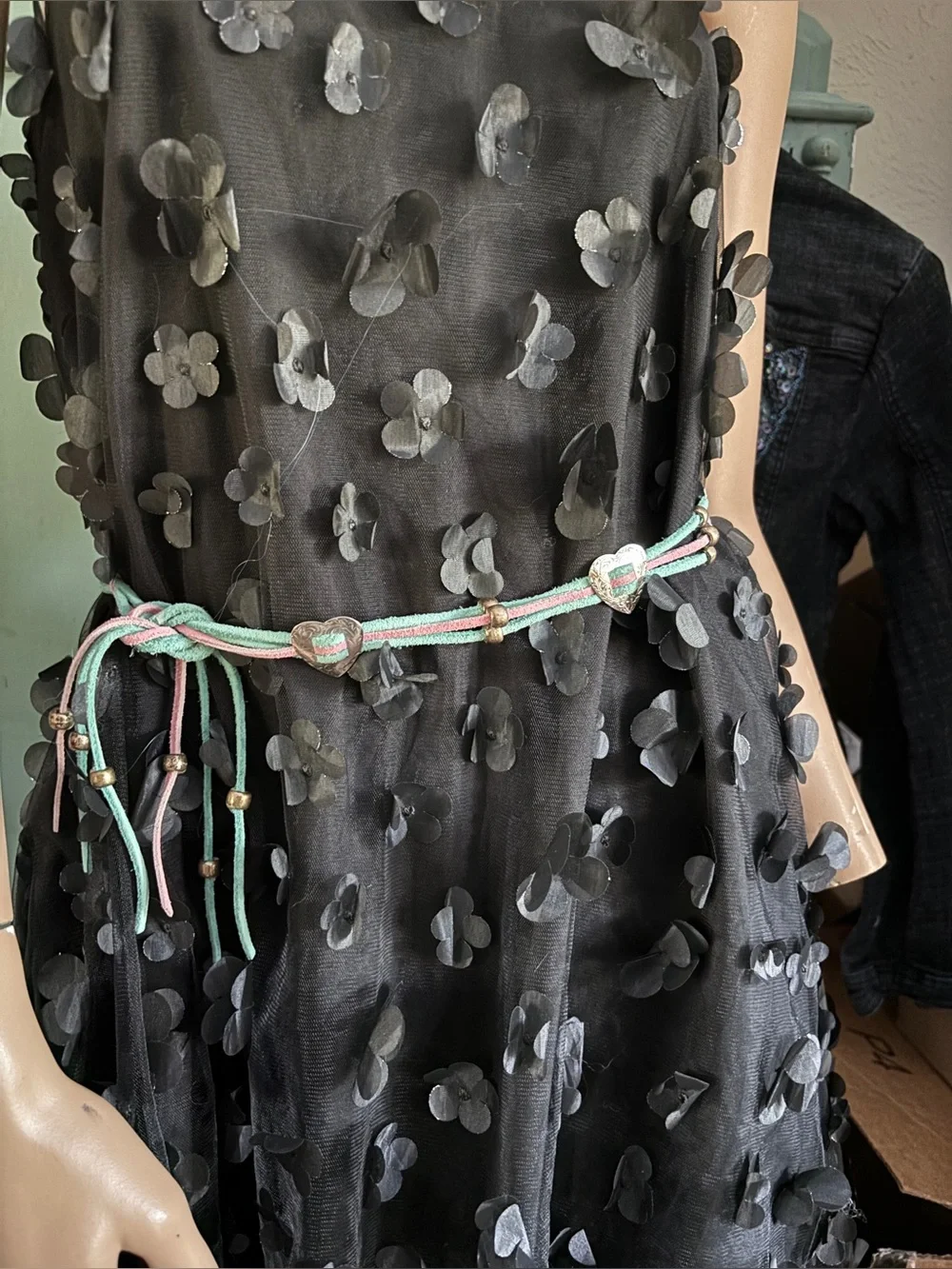 1980s Leather and Heart Concho Belt